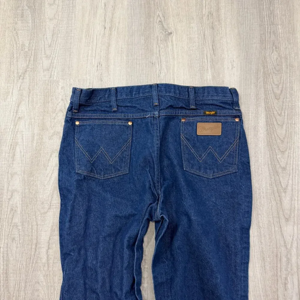 Vintage Wrangler Cowboy Cut Slim Fit Jeans Men's 36x34 Blue Denim Western 936DEN